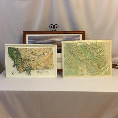  Lot 126 - Montana Framed Print & Topo Maps