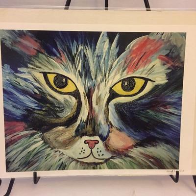 Lot 139 - Lucy Lofland Cat Art