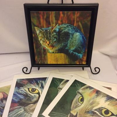 Lot 139 - Lucy Lofland Cat Art