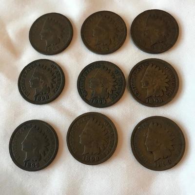 Lot 156 - 75 Indian Head Pennies with Two  Bronze Medallions