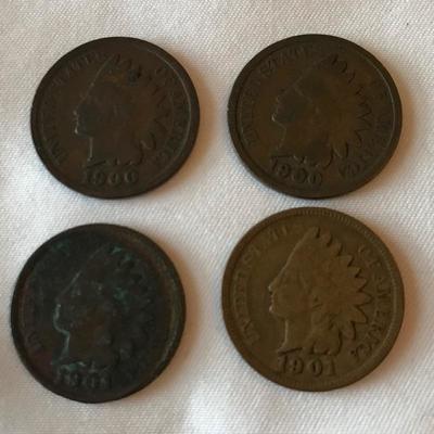 Lot 156 - 75 Indian Head Pennies with Two  Bronze Medallions