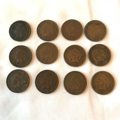 Lot 156 - 75 Indian Head Pennies with Two  Bronze Medallions