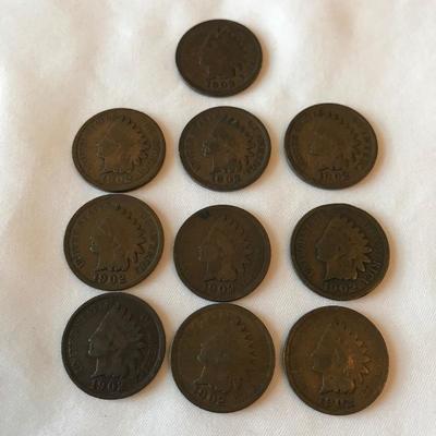 Lot 156 - 75 Indian Head Pennies with Two  Bronze Medallions