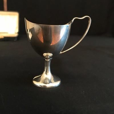 Lot 157 - Engraved Sterling Egg Set