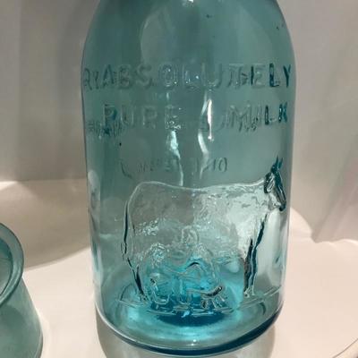 Lot 158 - Vintage Insulator, Milk Bottle and  Bixby Glass