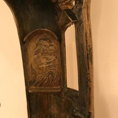Lot 161 - Brass Lamp with Monk and Cherub