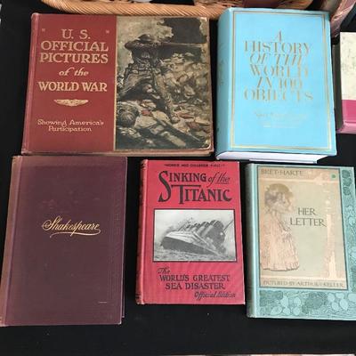 Lot 175 - Antique Books & Vintage LIFE with Woven Basket