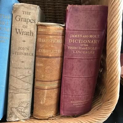 Lot 175 - Antique Books & Vintage LIFE with Woven Basket