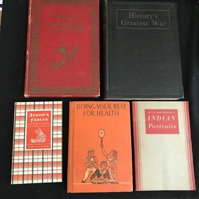 Lot 175 - Antique Books & Vintage LIFE with Woven Basket