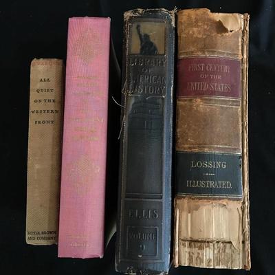 Lot 175 - Antique Books & Vintage LIFE with Woven Basket