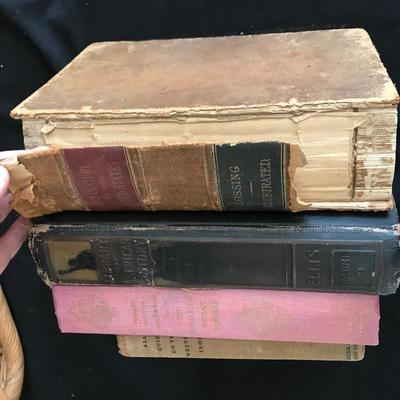 Lot 175 - Antique Books & Vintage LIFE with Woven Basket
