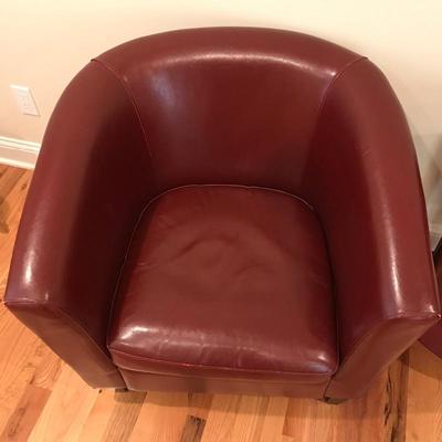 Lot 179 - Red Club Chair & Side Table