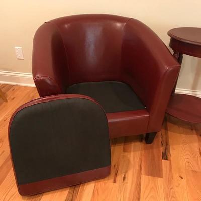 Lot 179 - Red Club Chair & Side Table