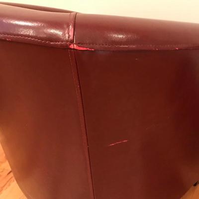 Lot 179 - Red Club Chair & Side Table