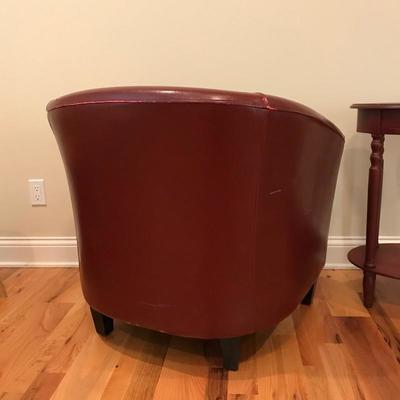 Lot 179 - Red Club Chair & Side Table