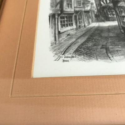 Lot 180 - Three Framed Pencil Art
