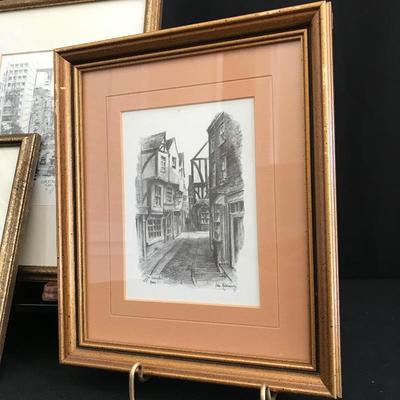 Lot 180 - Three Framed Pencil Art