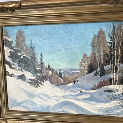 Lot 181 - Signed Tom Stone Landscape Oil Painting