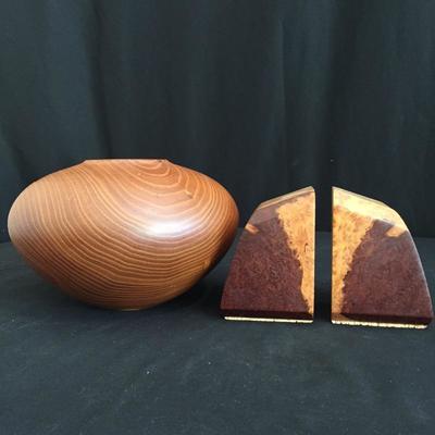 Lot 185 - Norman Earle Locust Vase & Bookends