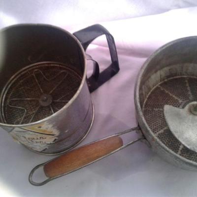 Vintage flour sifters