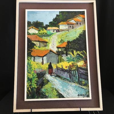  Lot 199 - Central American Artwork & Lamp