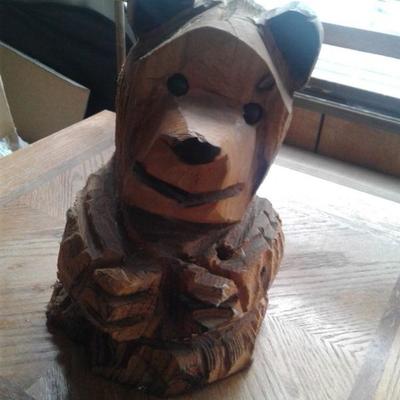 Carved wooden bear