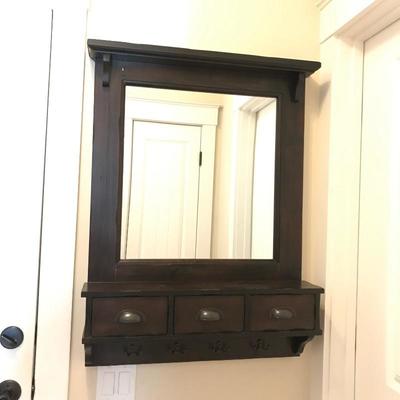 Lot 204 - Pottery Barn Entryway Organizer Mirror