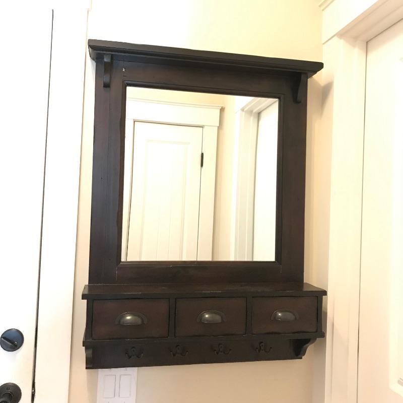 Lot 204 Pottery Barn Entryway Organizer Mirror Estatesales Org