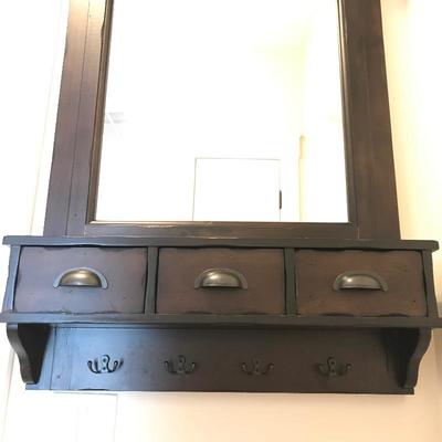 Lot 204 - Pottery Barn Entryway Organizer Mirror