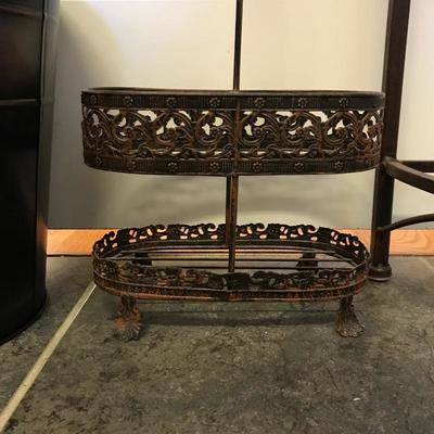 Lot 205 - Metal Corner Table and Housewares