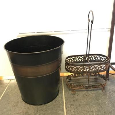Lot 205 - Metal Corner Table and Housewares