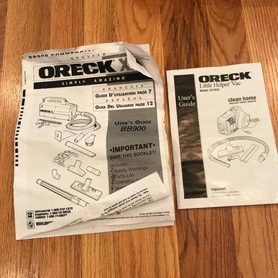 Lot 206 - Two Oreck XL and Little Helper Vac