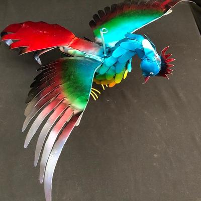Lot 111- Colorful Metal Bird Art & Feeders