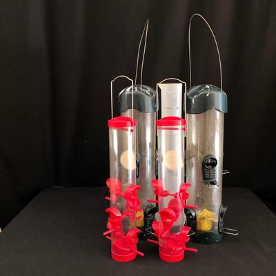Lot 111- Colorful Metal Bird Art & Feeders