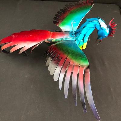 Lot 111- Colorful Metal Bird Art & Feeders