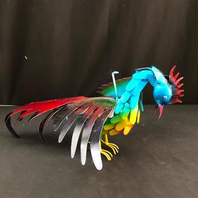 Lot 111- Colorful Metal Bird Art & Feeders