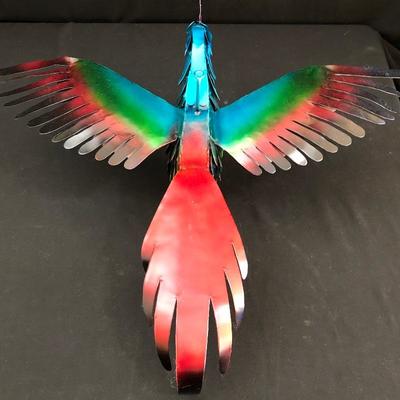 Lot 111- Colorful Metal Bird Art & Feeders