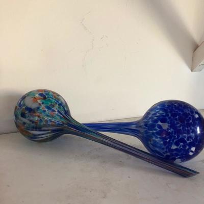 Lot 112- Ceramic Blue Planter & accessories