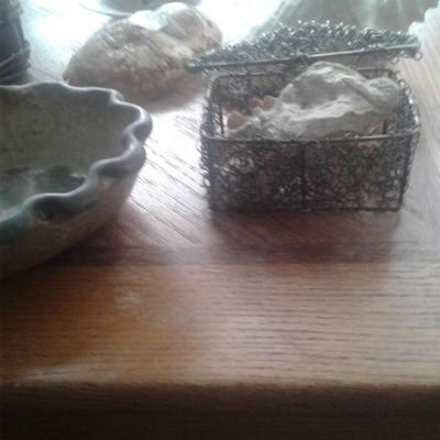Soap dish shells and toiletries 
