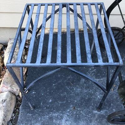 Lot 214- Metal Lounge Chair & Side Table