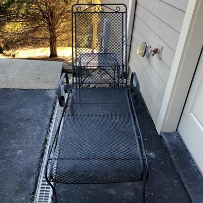 Lot 214- Metal Lounge Chair & Side Table