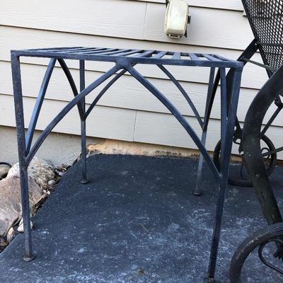 Lot 214- Metal Lounge Chair & Side Table