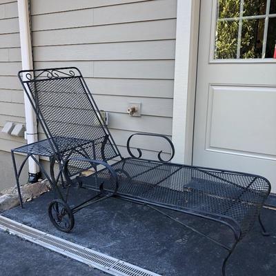 Lot 214- Metal Lounge Chair & Side Table