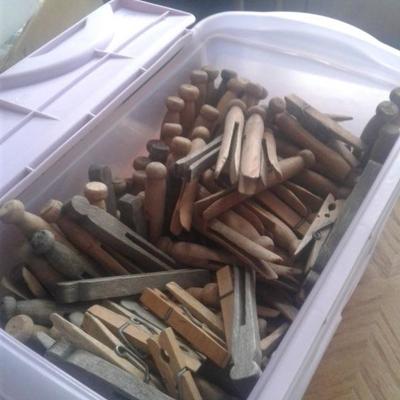 Antique & modern clothes pins