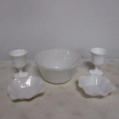 Lot 12 - White Milk Glass