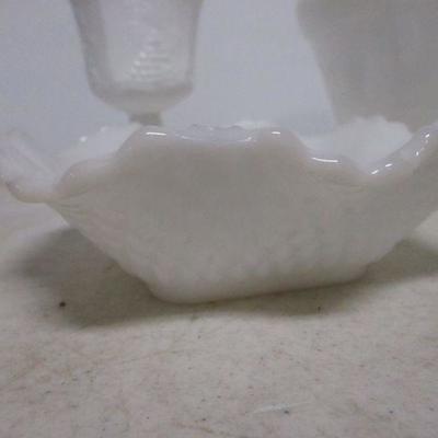 Lot 12 - White Milk Glass