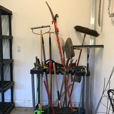 Lot 224 - Garden Tools with Stand
