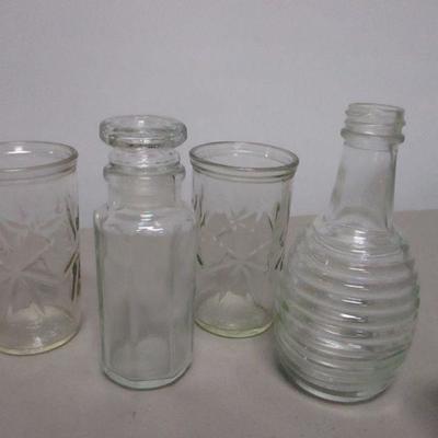 Lot 29 - Salt & Pepper Shakers Juice Glasses & Oil Bottles
