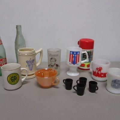 Lot 5 - Collection Of Coffee Cups Mugs & Soda Bottles 