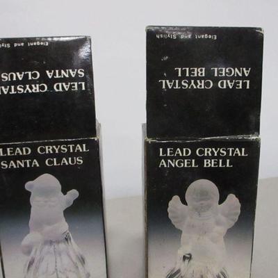 Lot 32 - Lead Crystal Christmas Bells & Porcelain Santa 